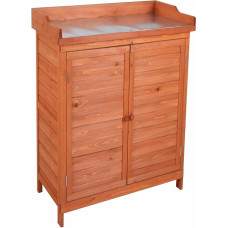 Gardiun Ally Outdoor Cabinet 75 x 40 x 94 cm Fir Wood Treated with Eco Varnish and Galvanised Steel Top