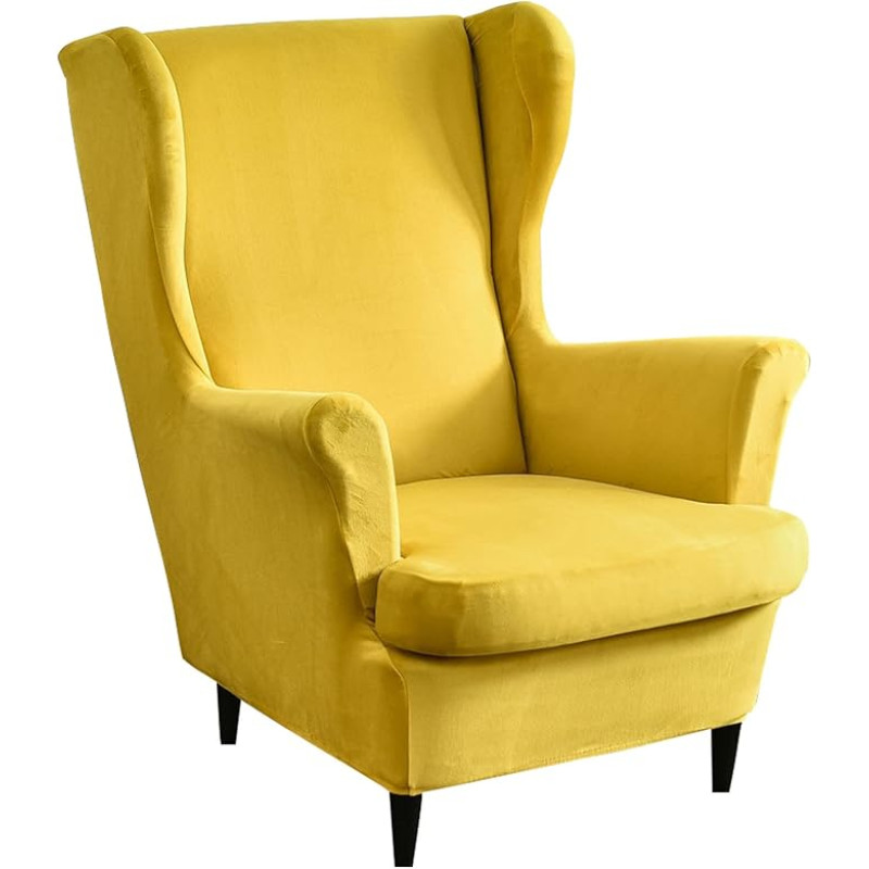 Mingfuxin Wing Chair Cover, 2 dalių rinkinys Stretch Wing Chair Cushion Sofa Slipcovers, Velvet Armchair Throws Wings Back Chair Covers Baldų apsauga gyvenamajame kambaryje Miegamasis Viešbutis