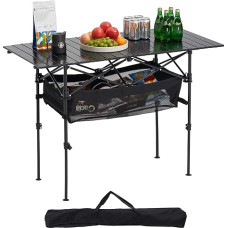 VEVOR sulankstomas stalas, bufetinis stalas, nešiojamas universalus stalas, 120 cm, stačiakampio formos aliuminio stalas (4-6 žmonėms) su reguliuojamu aukščiu ir nešiojimo krepšiu, sodo stalas, stovyklavimo stalas vakarėliams, piknikui