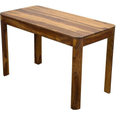 FineBuy Šešamo valgomojo stalas iš medžio masyvo 120 cm iki 6 žmonių Stačiakampio formos valgomojo stalas kaimiško dizaino rankų darbo virtuvės stalas su suapvalintais kraštais, skirtas valgomajam ar virtuvei