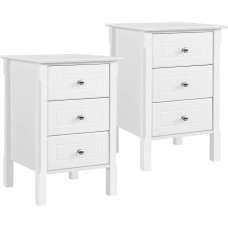 Yaheetech 2 naktinių staliukų rinkinys su 3 stalčiais 