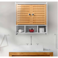 AOJEZOR sieninė spintelė, vonios kambario spintelė, 2 stumdomos durys ir atviras skyrius