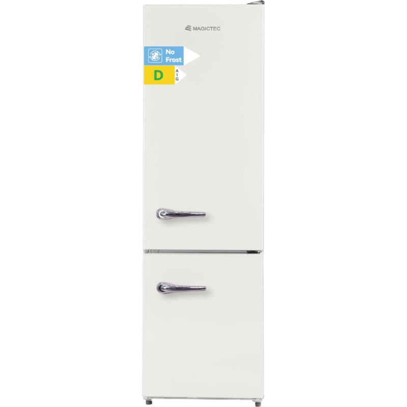magictec Retro šaldytuvas su šaldikliu, 179 cm, 236 L (168 L/68 L), visiškai be šerkšno, kombinuotas šaldytuvas su šaldikliu, elektroninis valdymas, durų signalizacija, kreminis