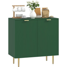 HOMCOM Kitchen Buffet Storage Furniture with 2 Doors, Adjustable Shelf, Raised Metal Feet for Kitchen, Living Room, 80 x 40 x 80 cm, Olive Green