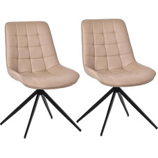 HOMAVO 2 valgomojo kėdės - modernios 360° kampu pasukamos patogios ir ergonomiškos skandinaviško dizaino kėdės valgomajam, svetainei ar biurui