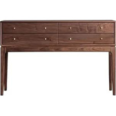 Eingangstisch Schwarzer Eingangstisch aus Walnussholz, Mid Century Modern Konsole mit 4 Schubladen, Beistelltisch, Sofatisch, for Wohnzimmer, Eingangsbereich und Schlafzimmer Flurtisch(Mittel)