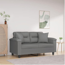 ZEYUAN 2-Sitzer-Sofa mit Kissen Dunkelgrau 120 cm Mikrofasergewebe, Loungesofa, Sofos ir sofos, Relaxsofa, Couch für Wohnzimmer, Couch Mit - 3200967