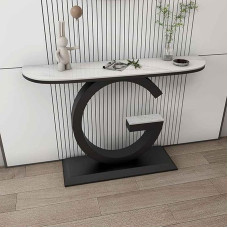 Generisch Moderner, schmaler Konsolentisch mit Metallgestell, Beistelltisch für Wohnzimmer, Flur oder Eingangsbereich, 80 cm (31,5 Zoll), Schwarz - Stilvolles Möbelstück für den Eingangsbereich