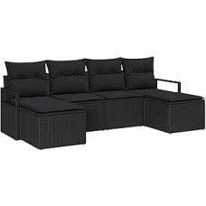Garten-Sofa-Set mit Kissen mit Speicher 6 vnt Schwarz Modelis3355162