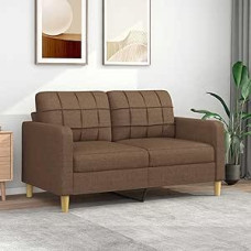 Tidyard 2-Sitzer-Sofa Braun 140 cm Stoff, Polstersofa Loungesofa für Wohnzimmer Eingangsbereich Büro359094