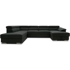DOMO. kolekcija Wohnlandschaft David FK Sofa su U formos atlošo funkcija, sofa su spyruokliniu branduoliu ir atlošo funkcija, minkštas kampas 337 x 232 x 78 cm (plotis x gylis x aukštis), antracito spalvos