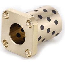 Graphite Brass Bushing, Inner Diameter 30,35,40,50 mm, Brass Sleeves, Graphite Cover, Square Head, Four Holes Housing, Bushing Bearing, 1 Piece (30x38x45-63x8)
