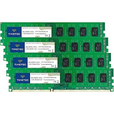 Timetec 32GB Kit (4x8GB) DDR3 1333 MHz PC3-10600 Non-ECC Unbuffered 1.5V CL9 2Rx8 Dual Rank 240 Pin UDIMM PC Desktop Computer Memory RAM Module Upgrade