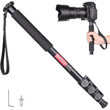 ARTCISE Camera Monopod 156cm Aluminum Alloy Photography Compact Monopod with 4 Sections Height Lightweight Travel Stand for DSLR Camera Load Capacity 15kg