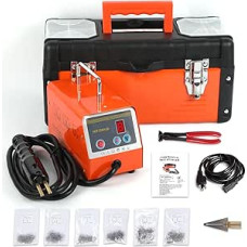 Automobilių bamperių remonto plastikinių suvirinimo aparatų rinkinys, 220 V karšto segtuvo plastikinių suvirinimo aparatų rinkinys su 600 vienetų segtukų (oranžinis)