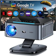 1500 ANSI / Google TV / Auto Focus: XIWBSY Portable Projector 38000 Lumens, 360° Rotation, WiFi 6, Bluetooth 5.3, Voice Control, Support 4K 1080P, Video Projectors for Home Cinema / Outdoor Netflix
