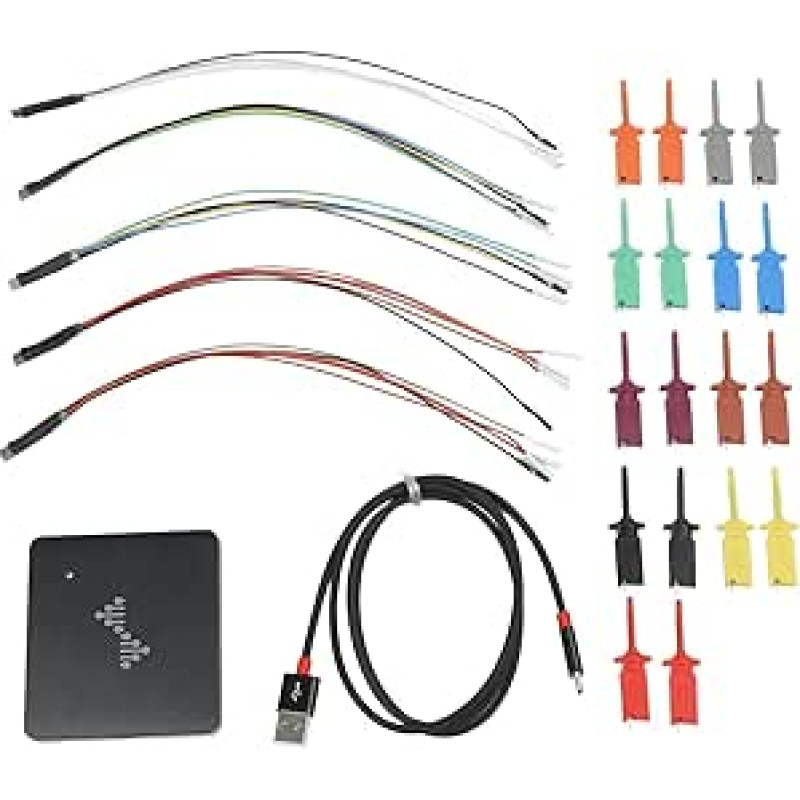 RichVibe USB Logic Analyzer PC und 16-K für Dual-Modus mit 256MB SDRAM, Typ-Schnittstelle, unterstützt WinXP bis Win10, für MacOS, für Linux, 16G Abtasttiefe