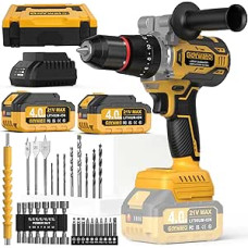 Akumuliatorinis gręžtuvas, 140 Nm, 21 V bešepetėlinis gręžtuvas, akumuliatorinis elektrinis gręžtuvas medžiui, plytoms, metalui gręžti