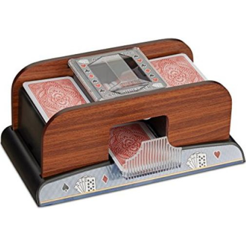 Relaxdays 10021343 card shuffling machine made of wood
