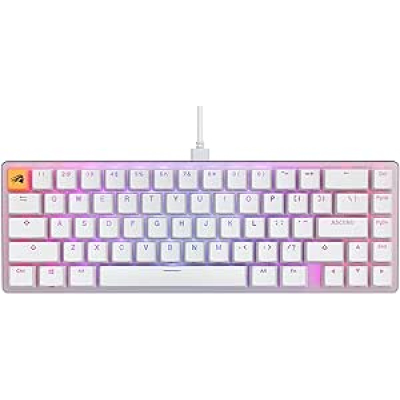 Glorious Gaming GMMK 2 Compact (65%) - Mechaninė žaidimų klaviatūra, aliuminio apkaustai, anpassbar, Doubleshot-Kappen, Glorious Fox Schalter, skoninga RGB, amerikietiškas QWERTY išdėstymas - Weiß