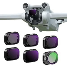 NEEWER ND filtrų rinkinys, suderinamas su DJI Mini 3 Pro, neutralaus tankio filtro dronų objektyvų priedai, 6 pakuotės: CPL ND8 ND16 ND32 ND64 ND128 (aliuminio lydinio rėmelis)