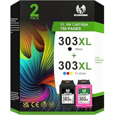303 rašalo kasetės, 303 XL juodos ir spalvotos, suderinamos su HP 303 spausdintuvo kasetėmis, skirtomis 