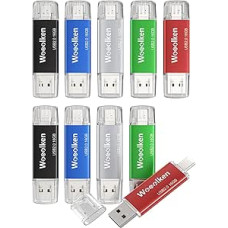 USB C atmintinė 16 GB, 10 vnt., USB 2.0 dviguba atmintinė 
