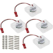 4 x DC 5 V 0,25 A Kühler Kühler Lüfter 30 x 30 mm LED Blaulicht Brushless CPU Kühler 2-Pin Anschluss kompatibel mit Raspberry Pi 4 mit Schrauben