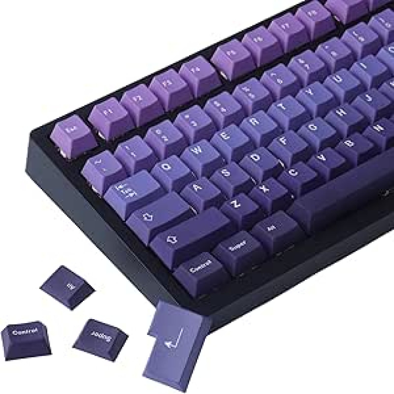PBT klavišų dangtelis 126 klavišų violetinis gradientinis dažų sublimacijos 