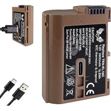 SK baterija, suderinama su Nikon EN-EL15c < 2400mAh > EN-EL15b EN-EL15a EN-EL15 < su C tipo USB įkrovimo lizdu / NTC jutikliu ir V1 korpusu >, skirta Zf Z8 Z7 II