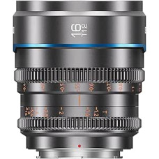 SIRUI Night Walker 16 mm kinematografinis objektyvas su rankiniu fokusavimu, T1.2 didelės diafragmos S35 kadro plačiakampis pagrindinis objektyvas, skirtas X montavimo fotoaparatams, skirtas X-H2/H2S, XT-4, X-S10, X-S20 (MS16X-G, X montavimas, pilka)