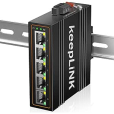 5 prievadų pramoninis Fast Ethernet komutatorius, nevaldomas 10/100 Mbit/s DIN bėgių tinklo komutatorius, IP40, darbinės temperatūros diapazonas nuo -30 ℃ ~ 75 ℃ (-22℉ ~ 167℉)