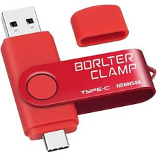 BorlterClamp C tipo USB atmintinė 128 GB, 2 in 1 OTG atmintinė USB 3.0 su dvigubu USB C prievadu, skirta 