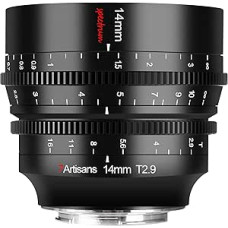 7artisans 14 mm T2.9 viso kadro 114° plataus kampo objektyvas, suderinamas su Nikon Z5 Z6 Z6 Z7 Z6II Z7II Z9, juodas