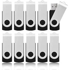 KOOTION 10 USB atminties lazdelių rinkinys 64 GB atminties lazdelių rinkinys USB 2.0 10 vienetų atminties lazdelių Metalinis 64G nykščio diskas 10 atminties lazdelių rinkinys Atminties lazdelės 64 GB atminties lazdelių rinkinys USB atmintinės spalvotos, j