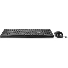 Nedis KBMCW100BKDE pelės ir klaviatūros rinkinys | Belaidis ryšys | Pelės ir klaviatūros prijungimas: USB | 800/1200/1600 DPI | Reguliuojamas DPI | QWERTZ | Vokiškas išdėstymas