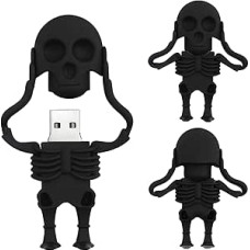 USB atmintinė 64GB Cartoon Skeleton Memory Stick USB Flash Drive juokinga atmintinė Flash Drive (juoda)