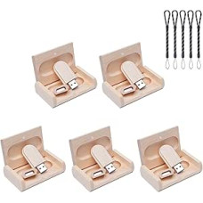 5 pakuočių 32 GB medinis USB 3.0 atminties kaupiklis, didelės spartos klevo medžio USB atminties kaupiklis su medine dėžute