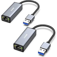 BENFEI USB eterneto adapteris 1000 Mbps, 2 USB ir RJ45 Gigabit Ethernet LAN tinklo adapterių pakuotė, suderinama su 