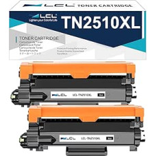 LCL TN2510XL juoda didelės talpos tonerio kasetė, suderinama su Brother TN2510 TN2510XL TN-2510 TN-2510 TN-2510XL, skirta HL-L2400DW HL-L2400DWE HL-L2400DWE HL-L2445DW HL-L2447DW DCP-L2620DW DCP-L2627DW (2 vnt.)