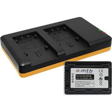 Akumuliatorius [1780mAh] + dvigubas įkroviklis (USB), skirtas VW-VBT190 / Panasonic HC-VX989... / HC-W570, W850, WX979... Žr. sąrašą! su informaciniu lustu (palaikomas akumuliatoriaus veikimo trukmės rodymas)