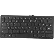 Laidinė kompiuterio klaviatūra, 78 klavišai, USB laidinė klaviatūra, rusų, prancūzų, vokiečių, klaviatūros nutildymo jungiklis, itin plona klaviatūra, universali, skirta nešiojamiesiems kompiuteriams, staliniams kompiuteriams (vokiečių k.)