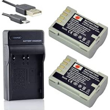 DSTE BLM-5 ličio jonų akumuliatorius (2 vnt.) ir mikro USB įkroviklis, tinkantis skaitmeniniam fotoaparatui Olympus E1 E5 E3 E3 E300 E330 E500 E510 E520 C-8080 C-7070 C-5060, kaip Olympus PS-BLM5