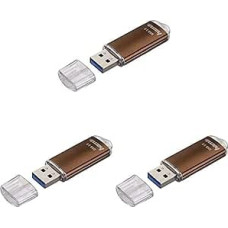 Hama 32 GB USB 3.0 Data Stick 70 MB/s Data Transfer with Eyelet for Attaching to Key Ring Memory Stick Memory Stick with Locking Cap e.g. for Windows / MacBook Pack of 3 Bronze