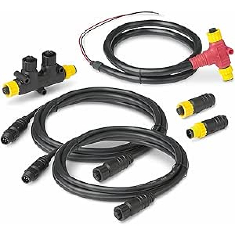 NMEA 2000 pradinis rinkinys, magistraliniai kabeliai, laido kabeliai, dvigubi trišakiai, terminatorių rinkiniai, jūrinis 2K tinklas, skirtas 