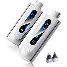 2025 HDMI belaidis siųstuvas ir imtuvas, 100M/328FT stabilus ryšys, 2.4G/5G nešiojamasis belaidis HDMI su LED ekranu, 