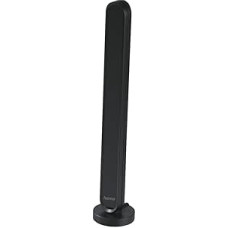 Hama Indoor Aerial Antenna for Digital Radio (Dab/Dab+) and Analogue FM Amplification of Active Signal up to 30 dB, Cable 1.5 m, F Plug, Power Supply, Black