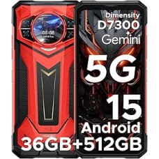 DOOGEE S200 Plus 5G AI Android 15 Outdoor Mobile Phone Without Contract, 36 (16 + 20) GB + 512 GB, 11000 mAh/66 W Outdoor Smartphone, 6.72 Inch FHD + 120 Hz, 1.32 Inch AMOLED Rear Display, Dimensity