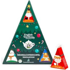 ETS Dovanų arbata Kalėdų nykštukas Ekologiškos arbatos dovanų rinkinys Kalėdoms, slaptos Kalėdų Senelio dovanų idėjos Adventui, 9 piramidiniai maišeliai