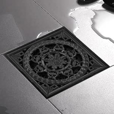 Kvadratinis dušo grindų drenažas 10 x 10 cm Derliaus nematomas vario vonios grindų drenažas Žalvario grindų drenažas Antikvarinis drenažas su filtru ir nuimamu dangteliu